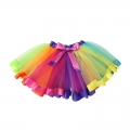 Tutu Pollera Multicolor Nena Disfraz Unicornio Arco