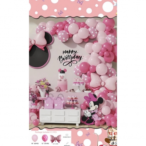 Set De Globo Rosa Moño*111pcs