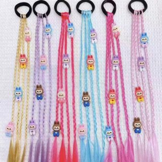 Extensiones de pelo labubu con gomita Extensiones de pelo labubu con gomita